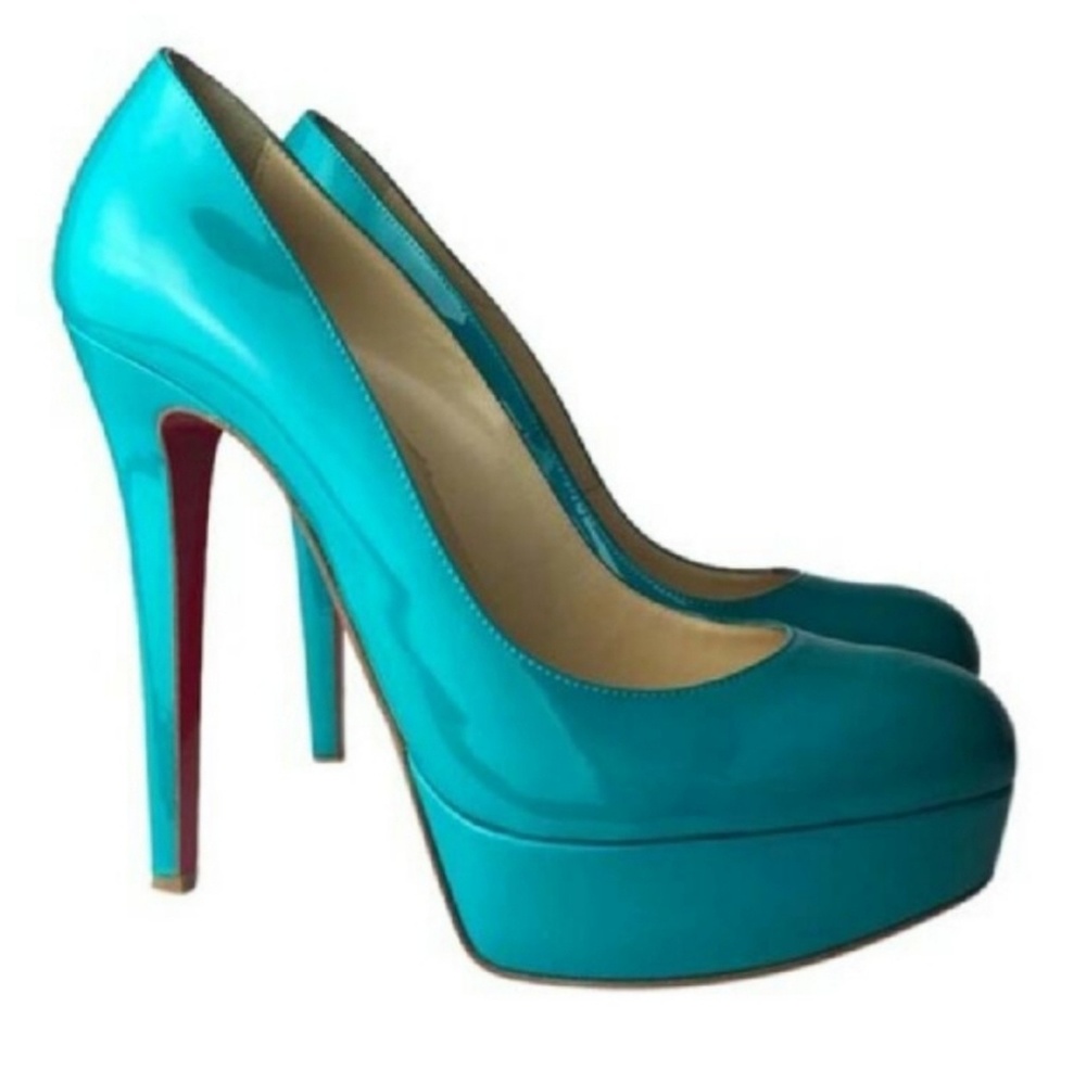 Authentic Christian Louboutin Bianca 140 Turquoise Euro 37.5